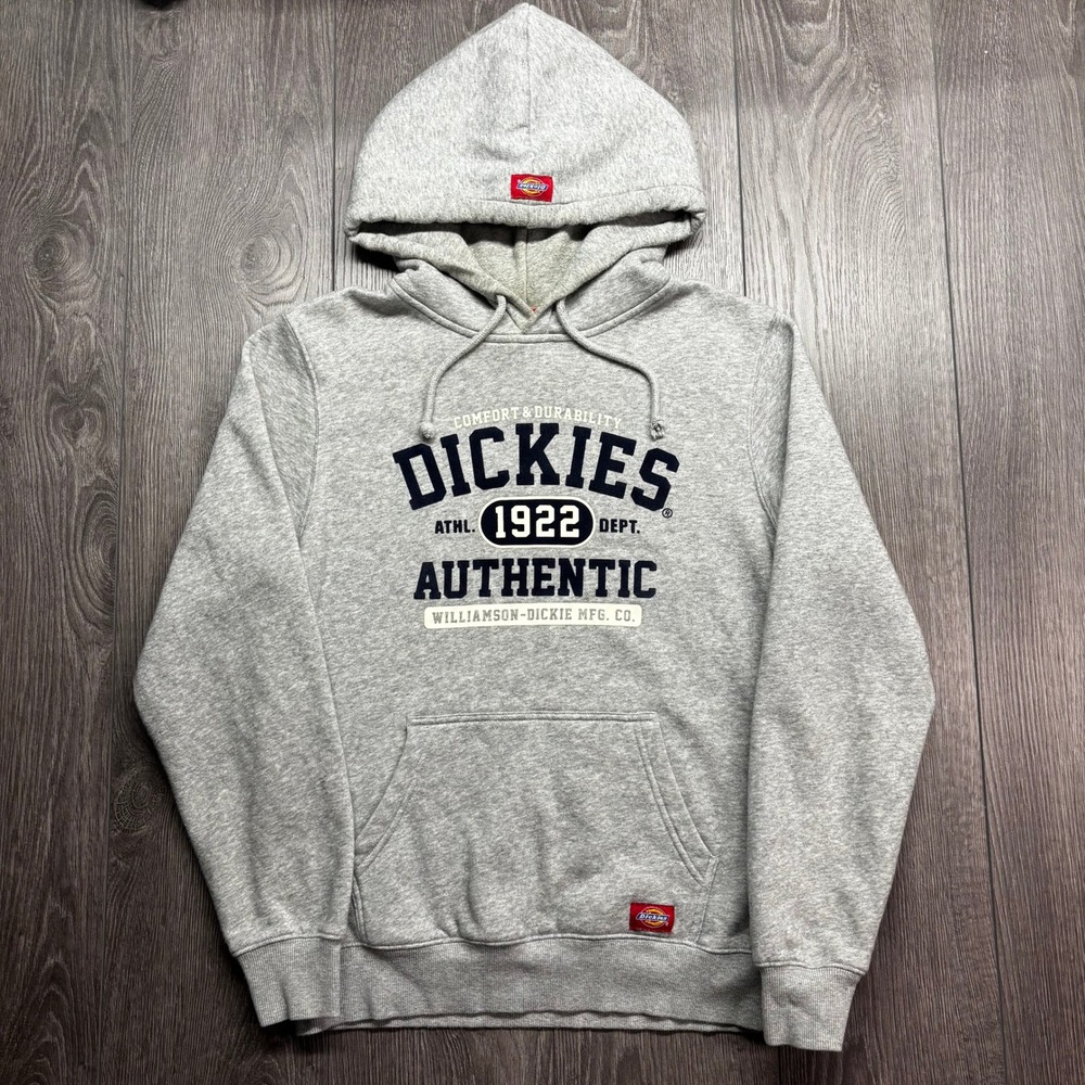 Dickies Mens Gray Graphic Pullover Hoodie Y2K Athletic Dept 1922 Sweatshirt S/M